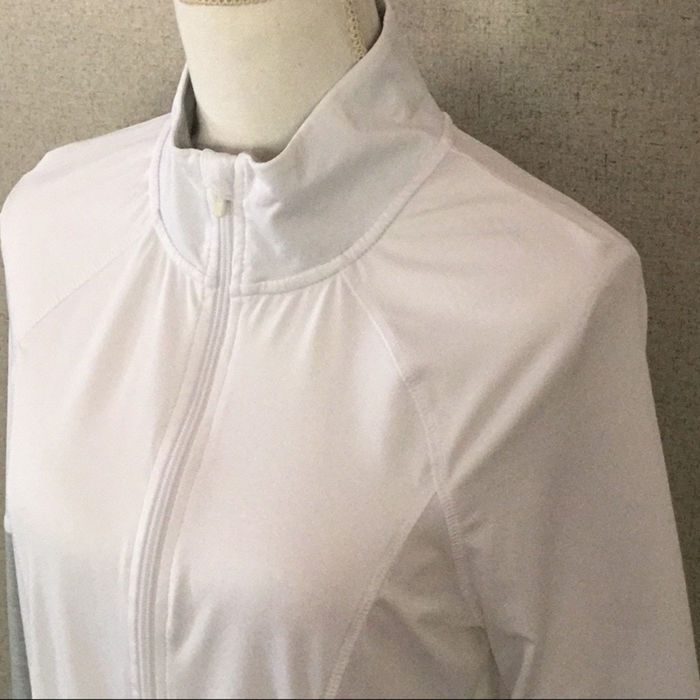 Danskin Now semi fitted white grey athletic jacket - Picture 5 of 13
